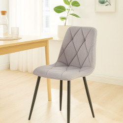 Ensemble de 2 chaises de salle à manger en tissu Clairton gris clair