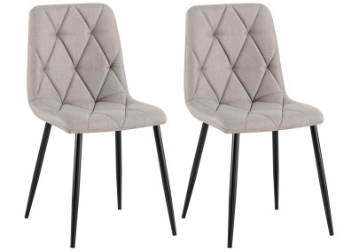 Ensemble de 2 chaises de salle à manger en tissu Clairton gris clair