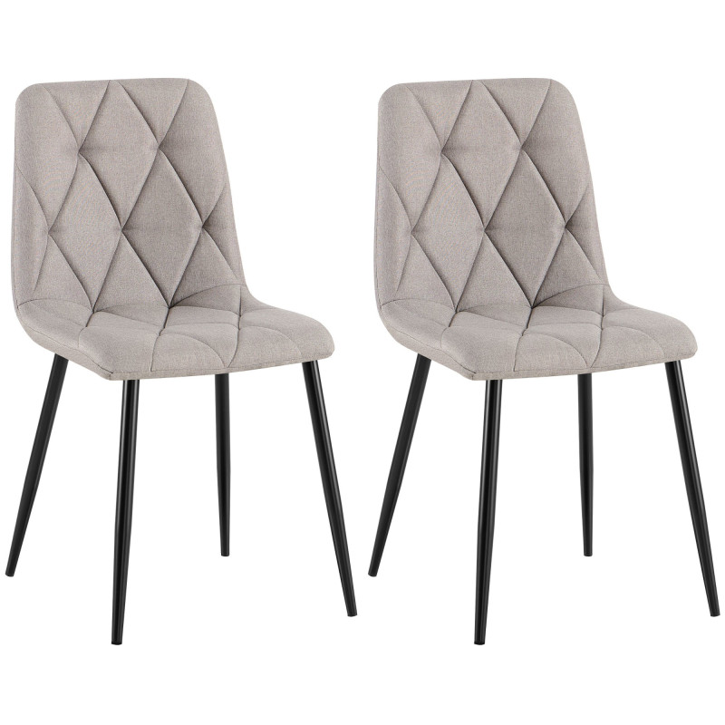 Ensemble de 2 chaises de salle à manger en tissu Clairton gris clair