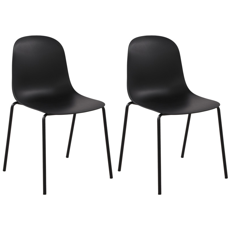 Ensemble de 2 chaises Hardin, noires