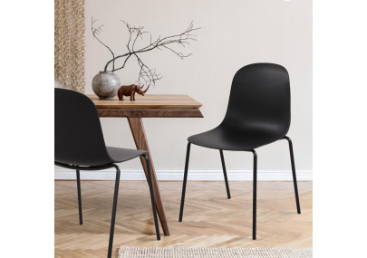 Ensemble de 2 chaises Hardin, noires