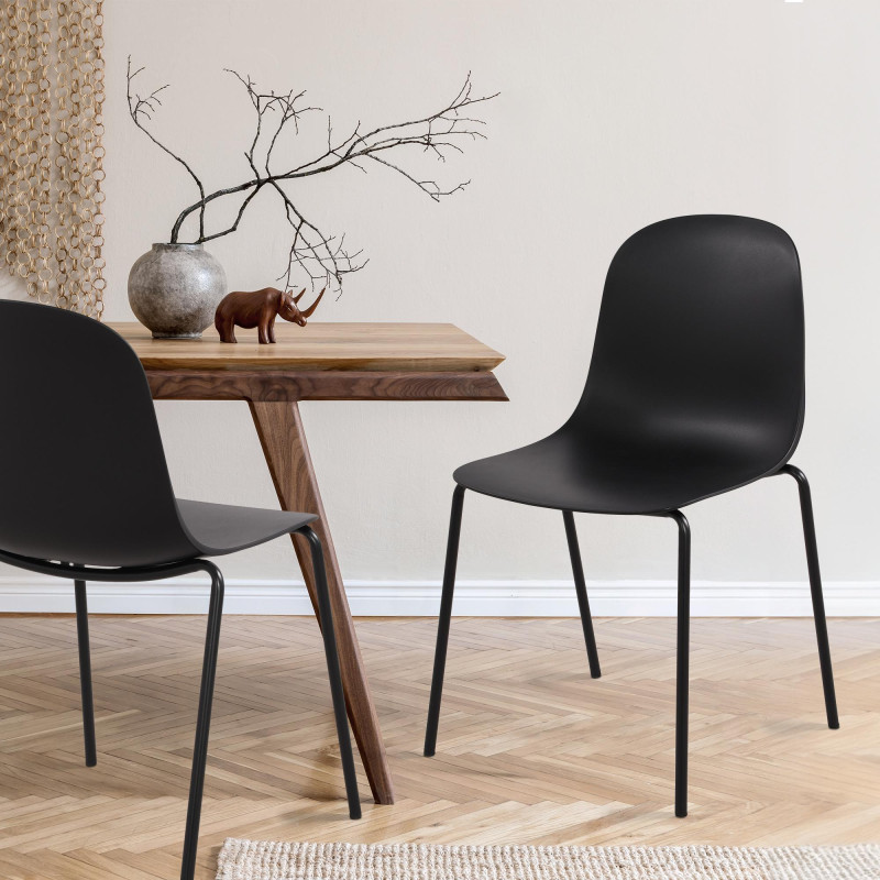 Ensemble de 2 chaises Hardin, noires