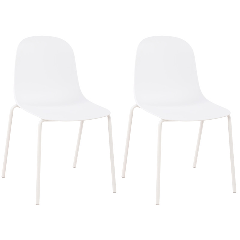 Ensemble de 2 chaises Hardin, blanches