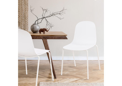 Ensemble de 2 chaises Hardin, blanches