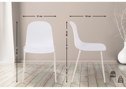 Ensemble de 2 chaises Hardin, blanches