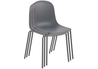 Ensemble de 2 chaises Hardin, gris foncé