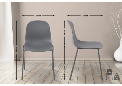 Ensemble de 2 chaises Hardin, gris foncé