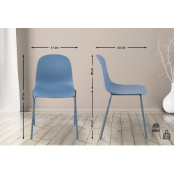 Ensemble de 2 chaises Hardin, bleues