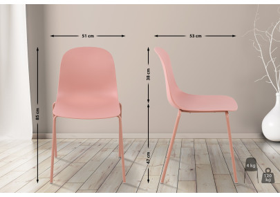 Ensemble de 2 chaises Hardin rose