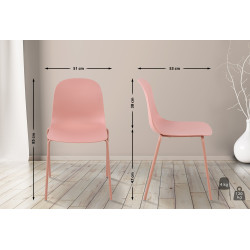 Ensemble de 2 chaises Hardin rose