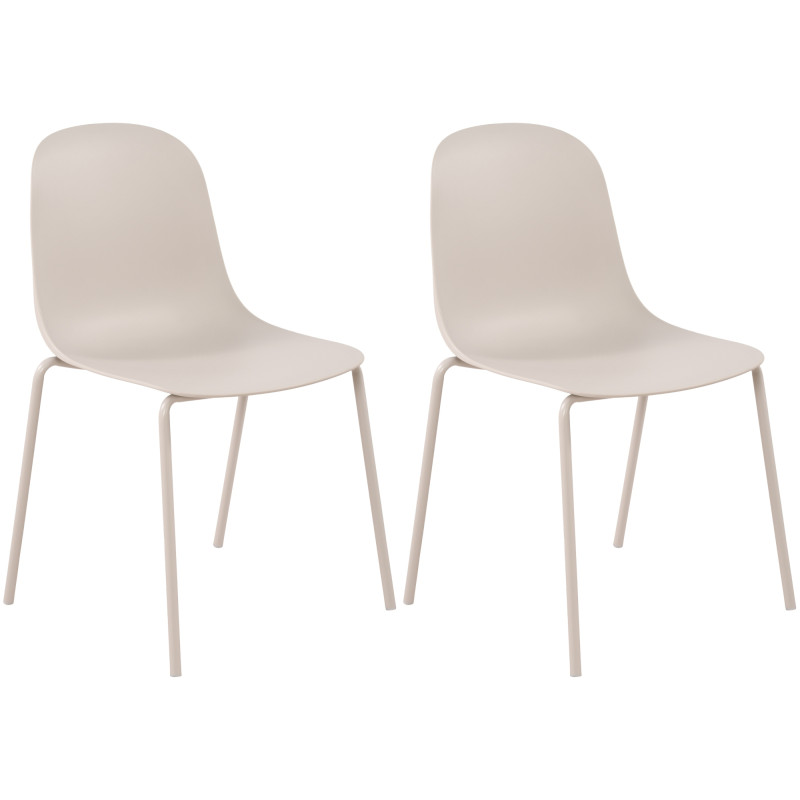 Ensemble de 2 chaises Hardin, gris clair