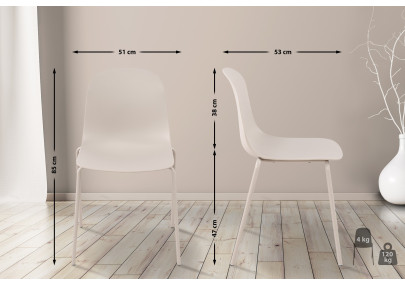 Ensemble de 2 chaises Hardin, gris clair