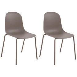 Ensemble de 2 chaises Hardin couleur taupe