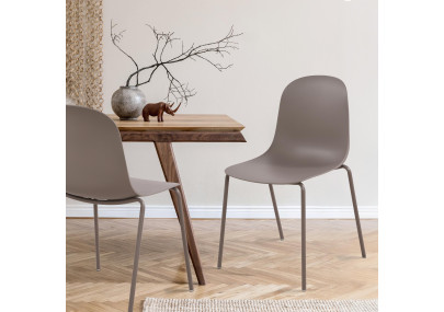 Ensemble de 2 chaises Hardin couleur taupe