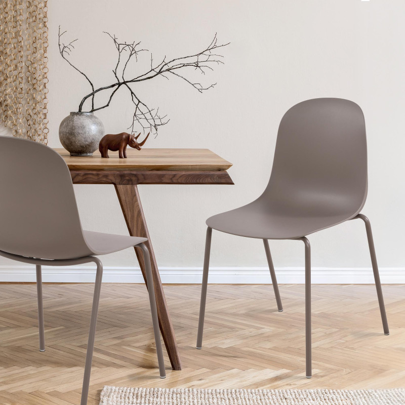 Ensemble de 2 chaises Hardin couleur taupe