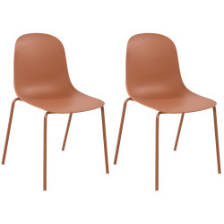 Ensemble de 2 chaises Hardin couleur terre cuite
