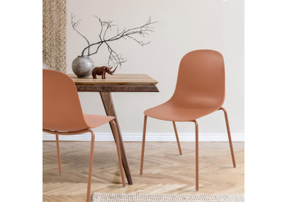 Ensemble de 2 chaises Hardin couleur terre cuite