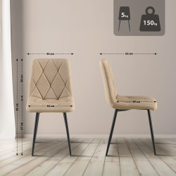 Chaise de salle à manger Clairton, tissu taupe