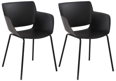 Lot de 2 chaises Alpena, noires