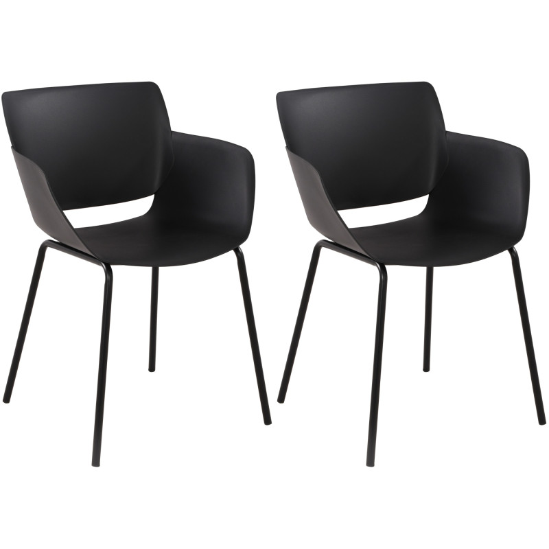 Lot de 2 chaises Alpena, noires