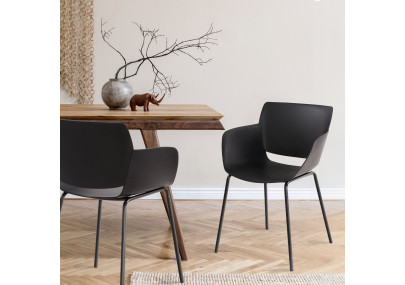 Lot de 2 chaises Alpena, noires