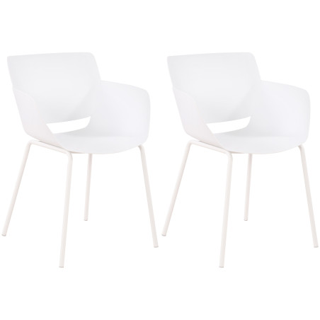 Ensemble de 2 chaises Alpena, blanches