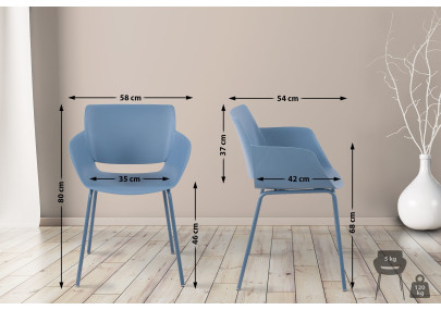 Ensemble de 2 chaises Alpena, bleues