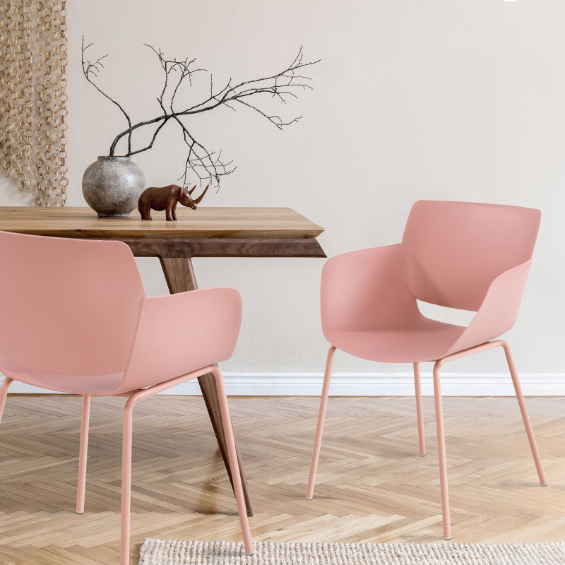 Lot de 2 chaises Alpena, roses