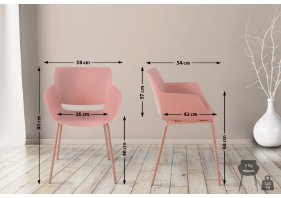 Lot de 2 chaises Alpena, roses