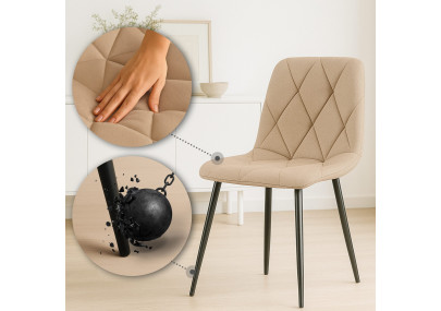 Ensemble de 2 chaises de salle à manger Clairton, tissu taupe