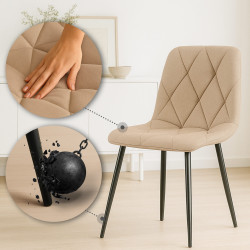 Ensemble de 2 chaises de salle à manger Clairton, tissu taupe