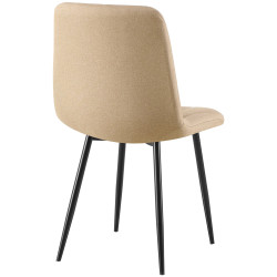 Ensemble de 2 chaises de salle à manger Clairton, tissu taupe