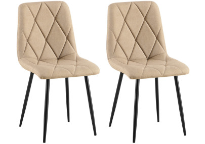 Ensemble de 2 chaises de salle à manger Clairton, tissu taupe