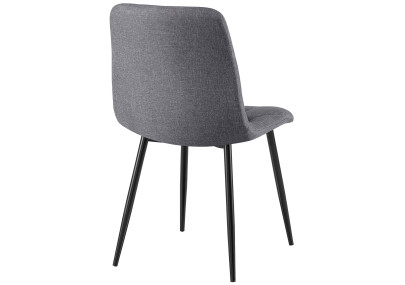 Ensemble de 2 chaises de salle à manger en tissu Clairton gris foncé