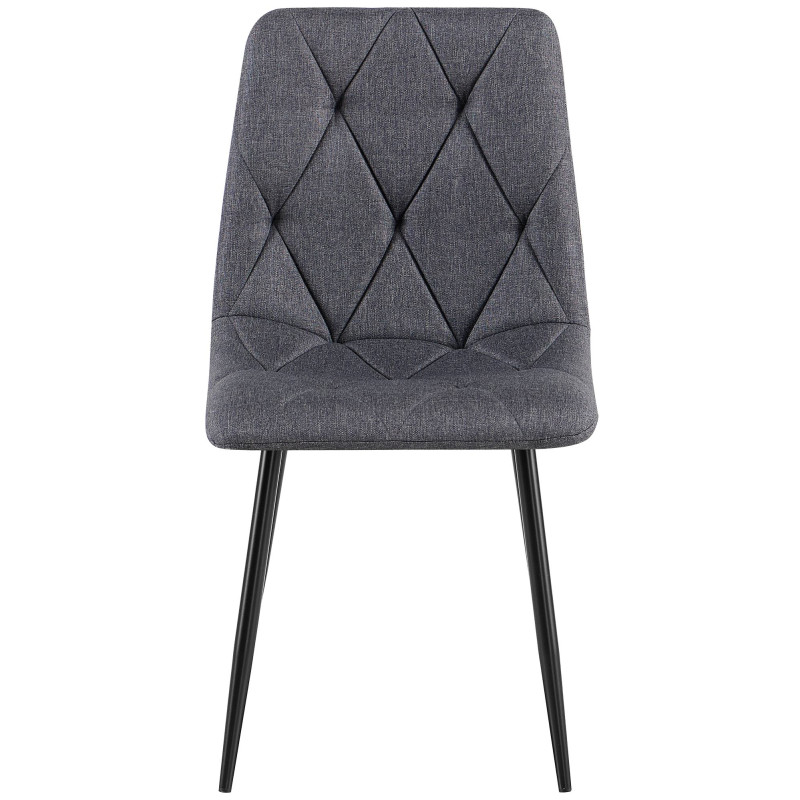 Ensemble de 2 chaises de salle à manger en tissu Clairton gris foncé