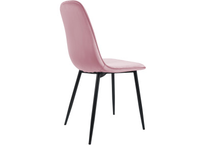 Ensemble de 4 chaises de salle à manger Maryam en velours rose