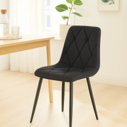 Ensemble de 2 chaises de salle à manger Clairton en tissu noir