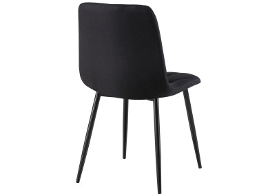 Ensemble de 2 chaises de salle à manger Clairton en tissu noir