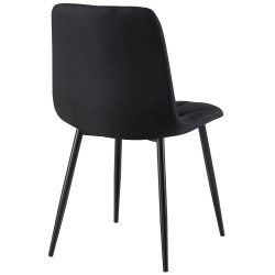 Ensemble de 2 chaises de salle à manger Clairton en tissu noir