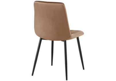 Ensemble de 2 chaises de salle à manger Clairton en velours marron