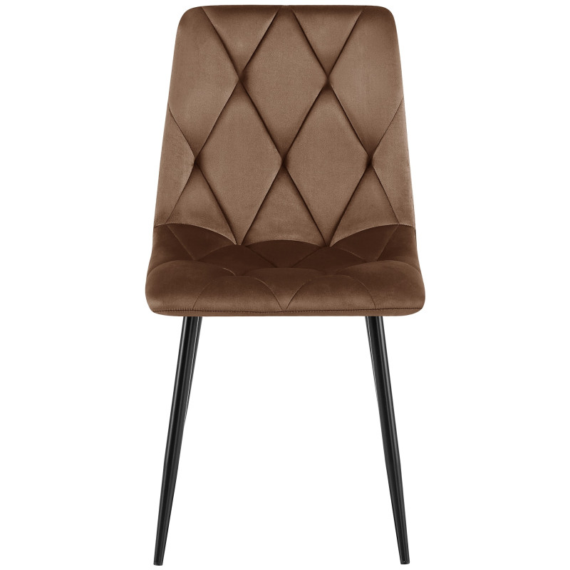 Ensemble de 2 chaises de salle à manger Clairton en velours marron
