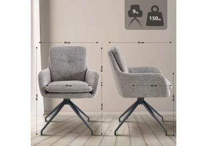 Chaise de salle à manger Pickett en tissu taupe