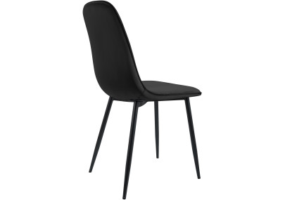 Ensemble de 2 chaises de salle à manger Maryam en velours noir