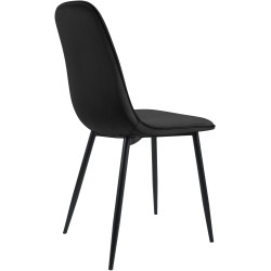 Ensemble de 2 chaises de salle à manger Maryam en velours noir