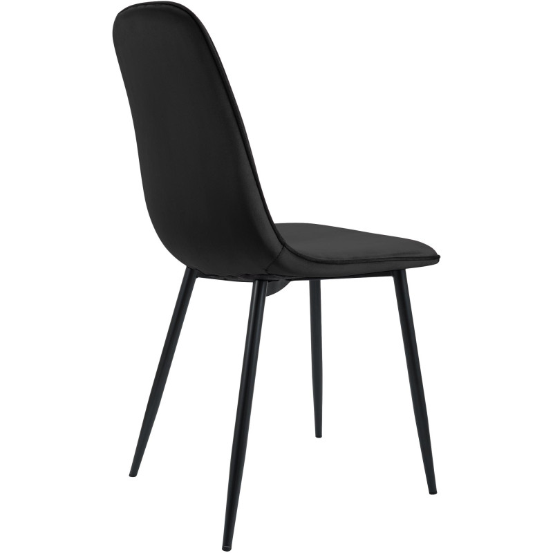 Ensemble de 2 chaises de salle à manger Maryam en velours noir