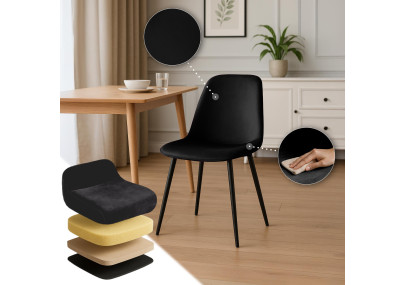 Ensemble de 2 chaises de salle à manger Maryam en velours noir