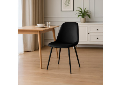 Ensemble de 2 chaises de salle à manger Maryam en velours noir