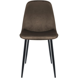 Ensemble de 2 chaises de salle à manger Maryam en velours marron