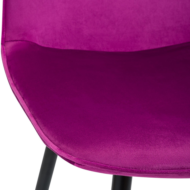 Ensemble de 2 chaises de salle à manger Maryam en velours violet