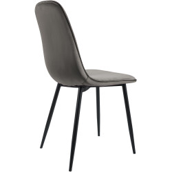 Ensemble de 2 chaises de salle à manger Maryam en velours anthracite